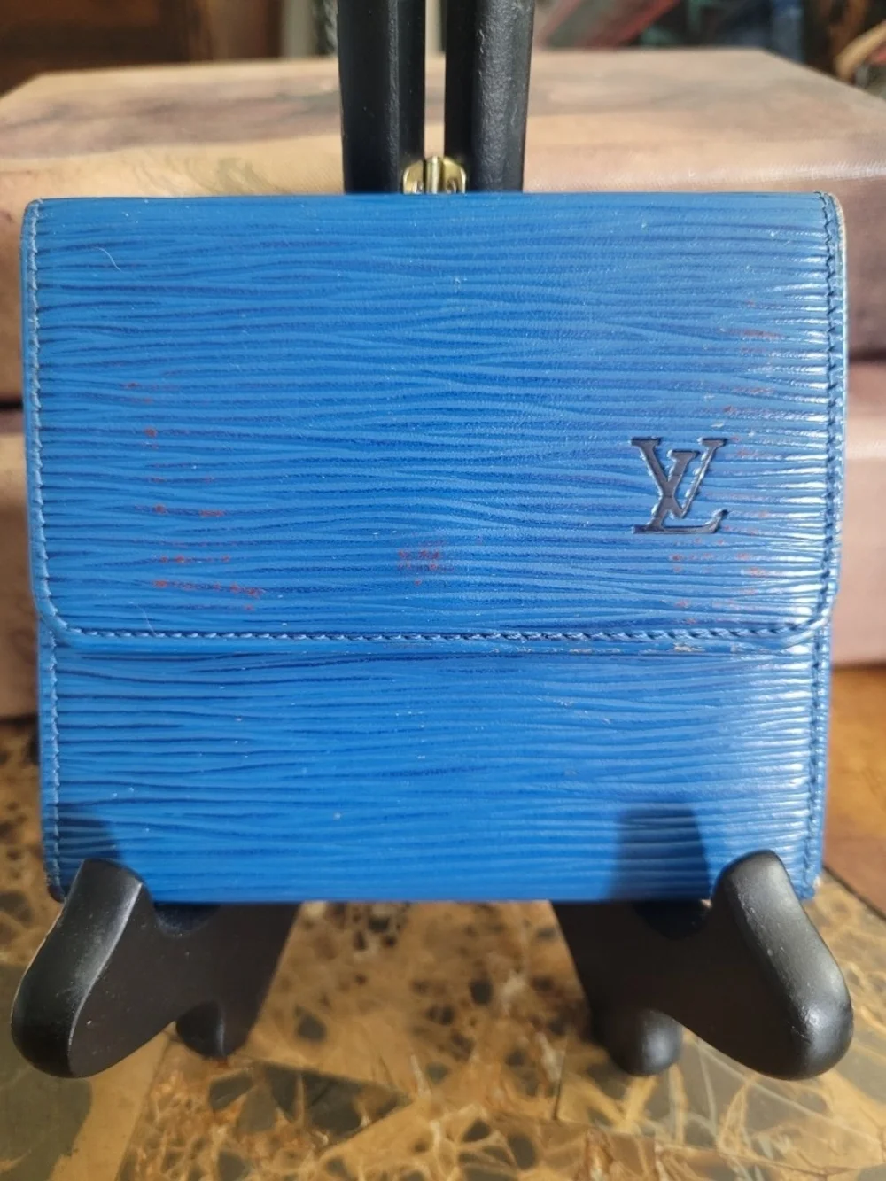 Louis Vuitton Blue Epi Leather Small Wallet